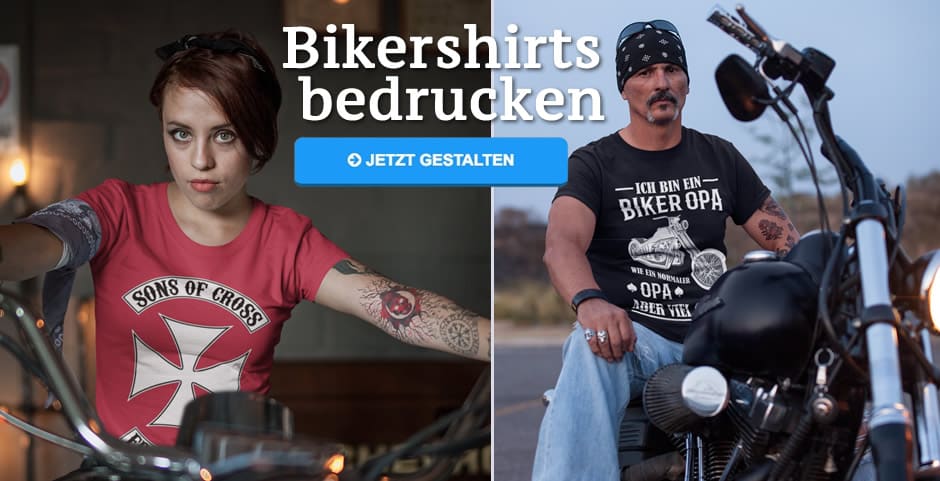 Biker T Shirts Gestalten Und Bedrucken Lassen Mit Rocker Biking Motiv